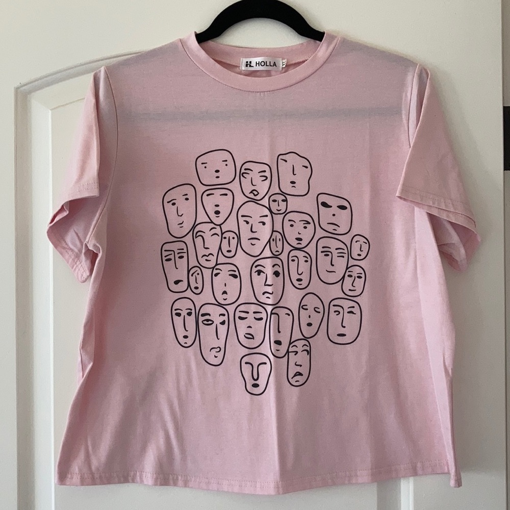 XL Shein - Pink cropped t-shirt